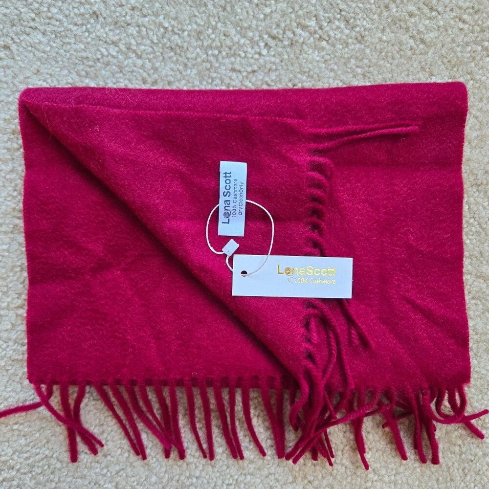 NWT Burgundy Cashmere Scarf Lona Scott